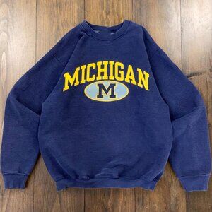 19 University Of Michigan College Varsity shirt sweatshirt navy